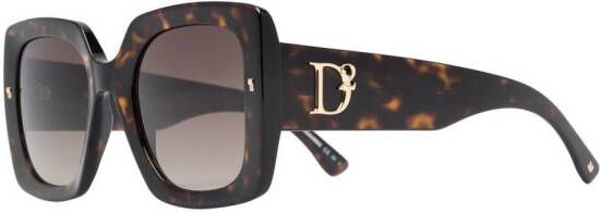 Dsquared2 Eyewear Zonnebril met schildpadschild design Bruin