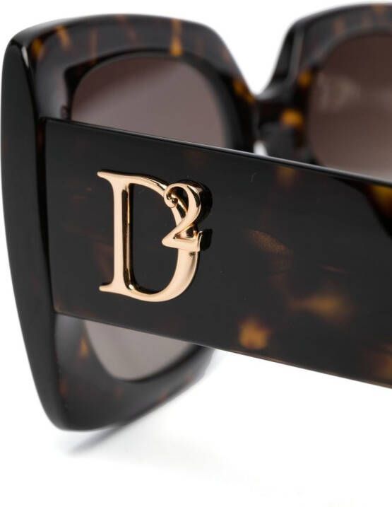 Dsquared2 Eyewear Zonnebril met schildpadschild design Bruin