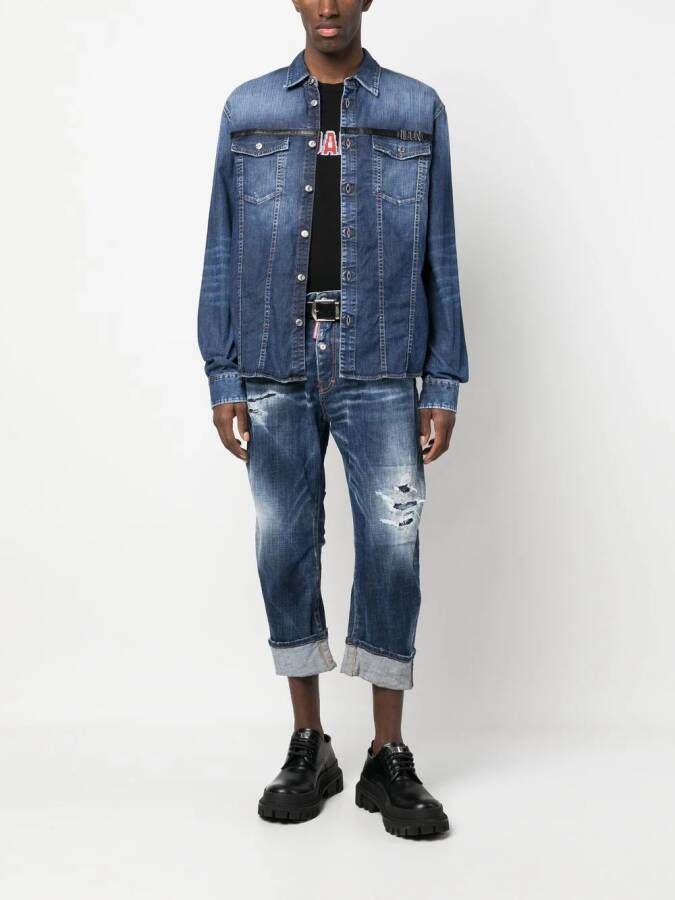 DSQUARED2 faded denim shirt Blauw