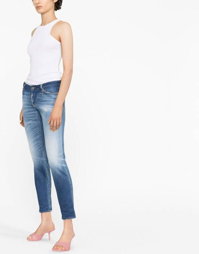 Dsquared2 faded slim-cut jeans Blauw