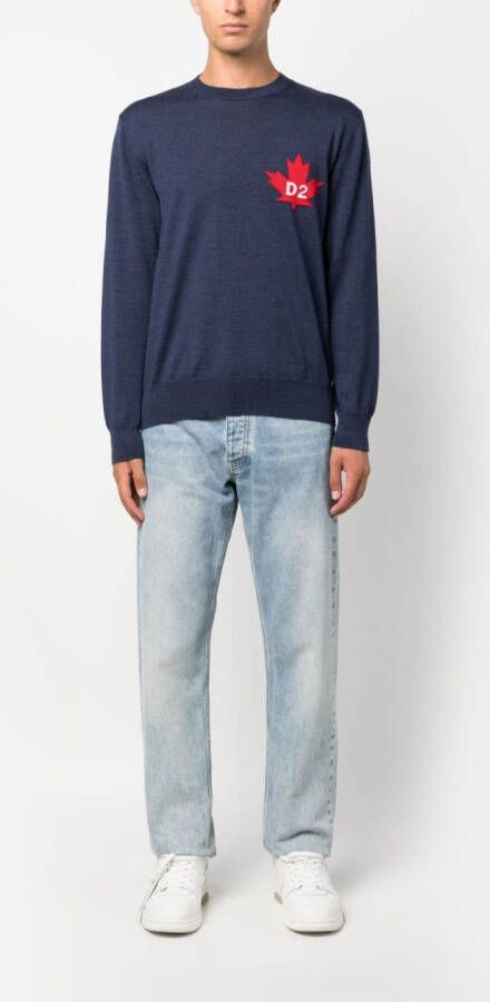 DSQUARED2 Trui met esdoornblad-patroon Blauw