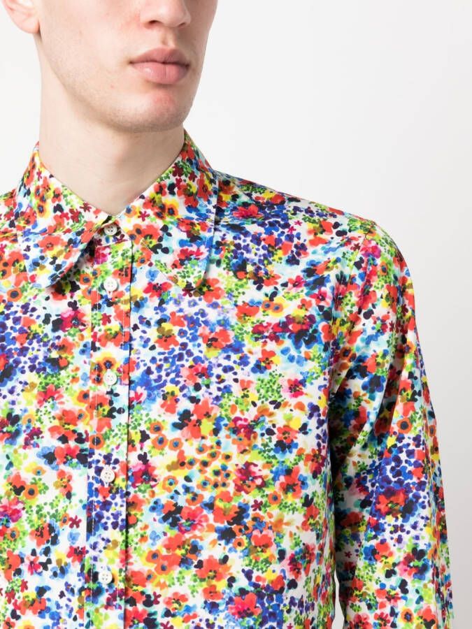 DSQUARED2 Overhemd met bloemenprint Blauw