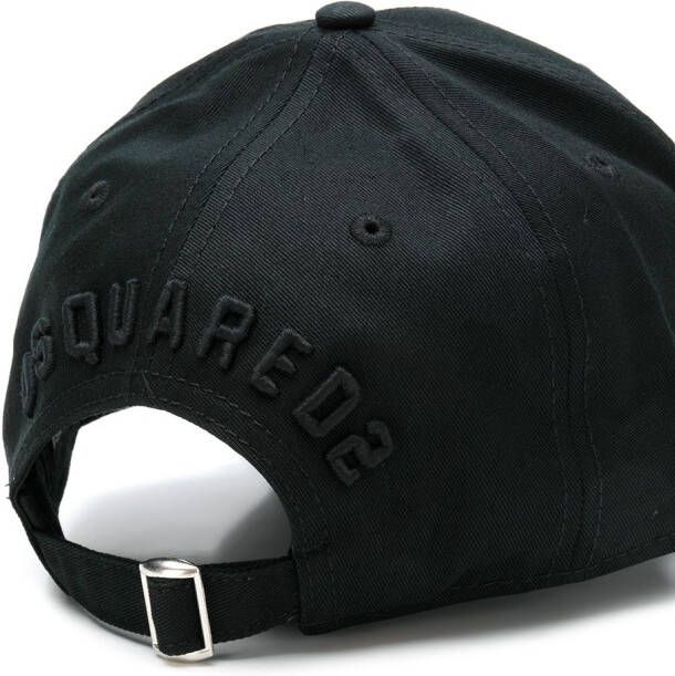 DSQUARED2 geborduurd pictogram baseball cap Zwart