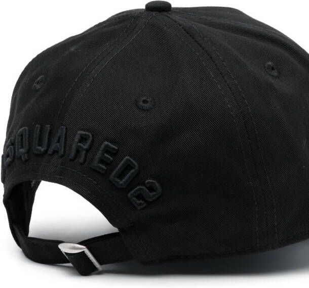 DSQUARED2 geborduurd pictogram baseball cap Zwart