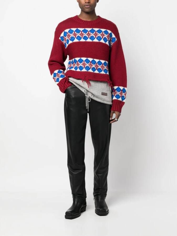 DSQUARED2 Gerafelde trui Rood