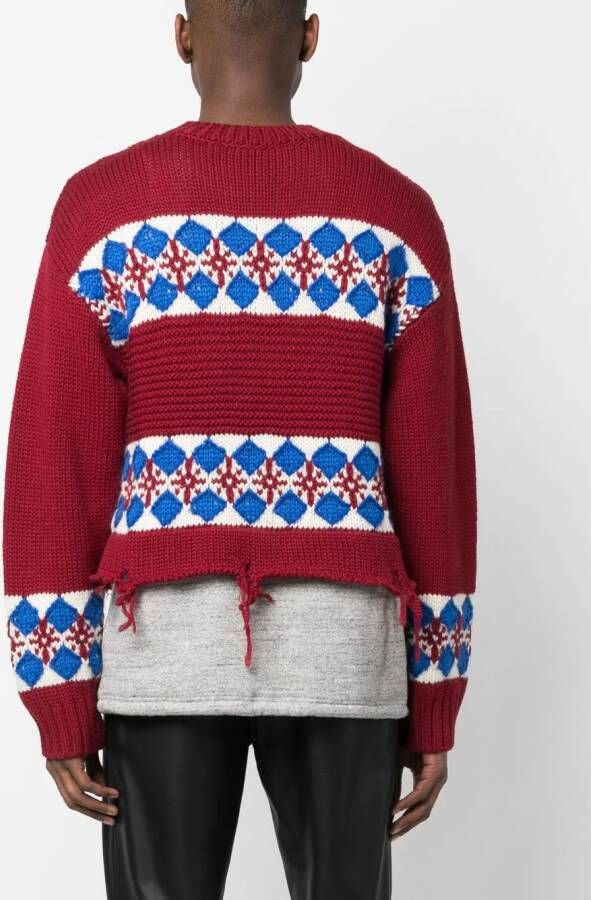 DSQUARED2 Gerafelde trui Rood