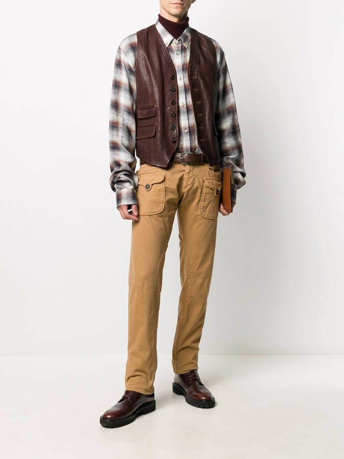 DSQUARED2 Geruit overhemd Wit