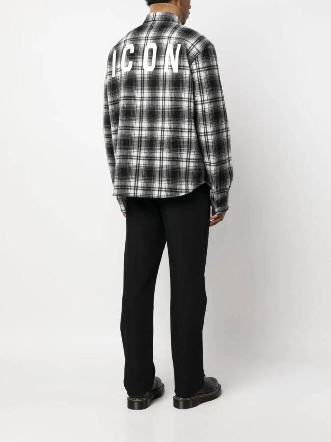 DSQUARED2 Geruit shirtjack Zwart