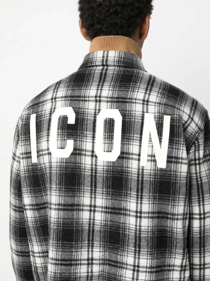 DSQUARED2 Geruit shirtjack Zwart