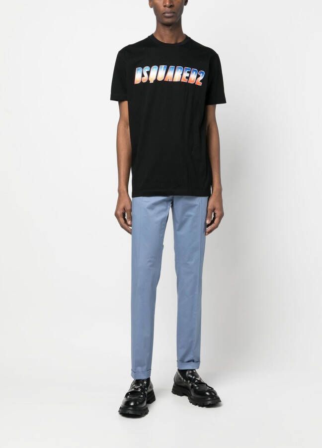 DSQUARED2 glitter logo-print T-shirt Zwart