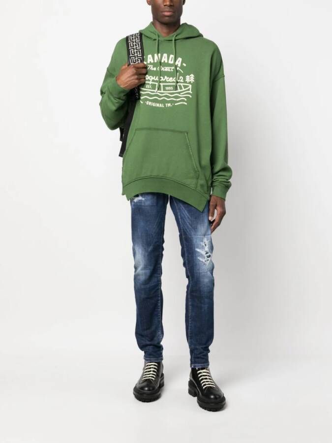 Dsquared2 Hoodie met print Groen