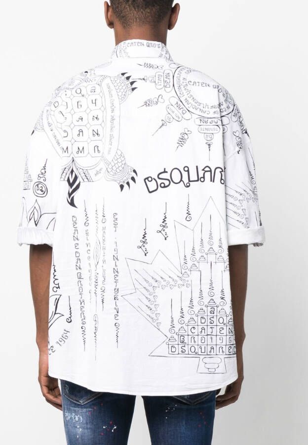 Dsquared2 Overhemd met print Wit
