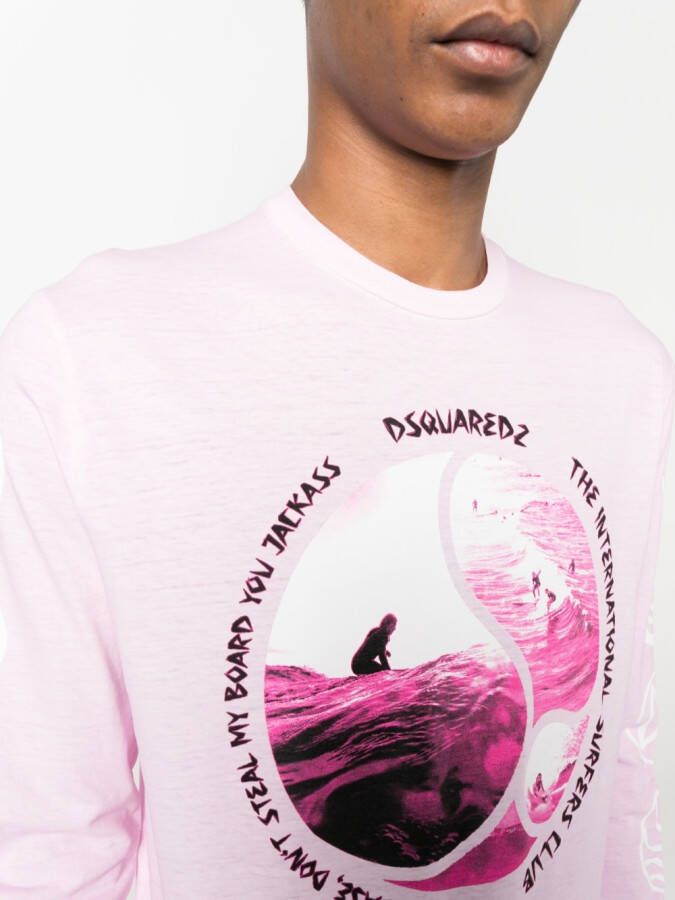 Dsquared2 Sweater met print Roze