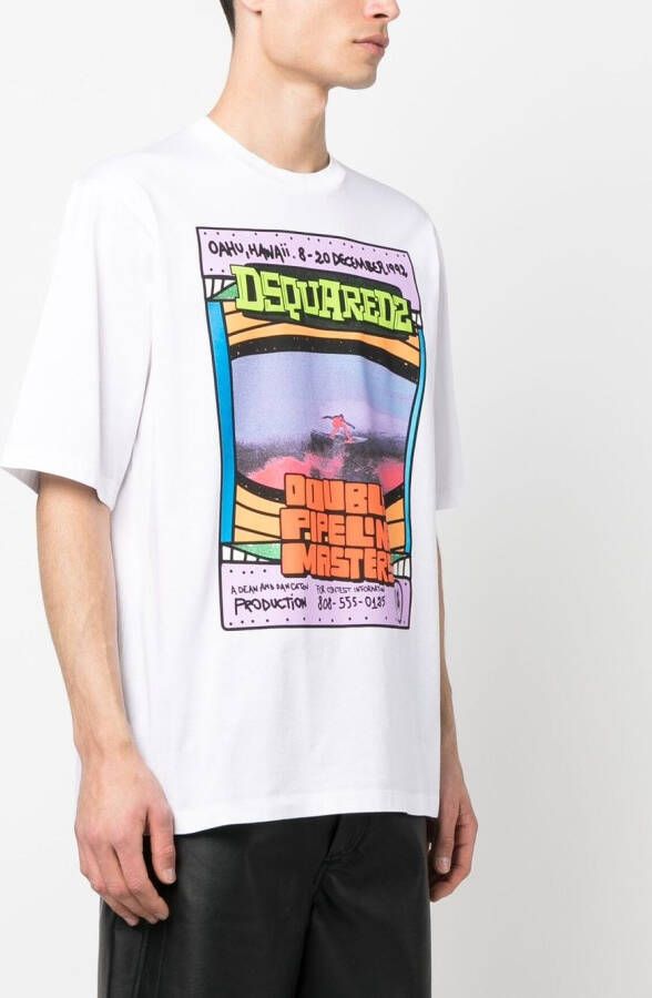 DSQUARED2 T-shirt met print Wit