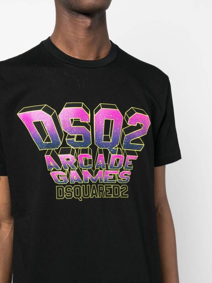 DSQUARED2 graphic-print cotton T-shirt Zwart