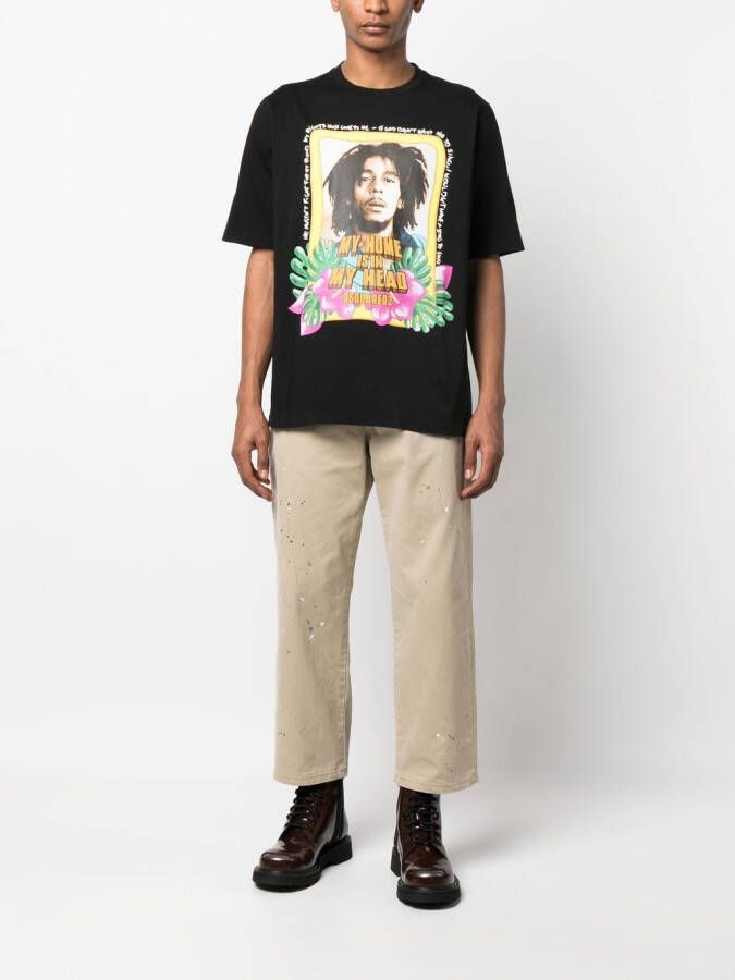 DSQUARED2 T-shirt met print Zwart