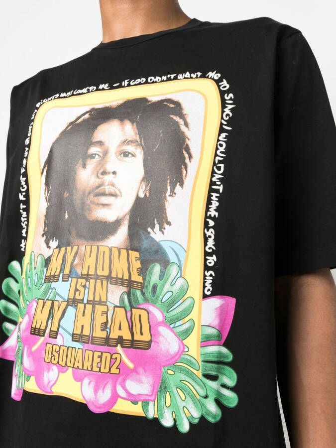 DSQUARED2 T-shirt met print Zwart