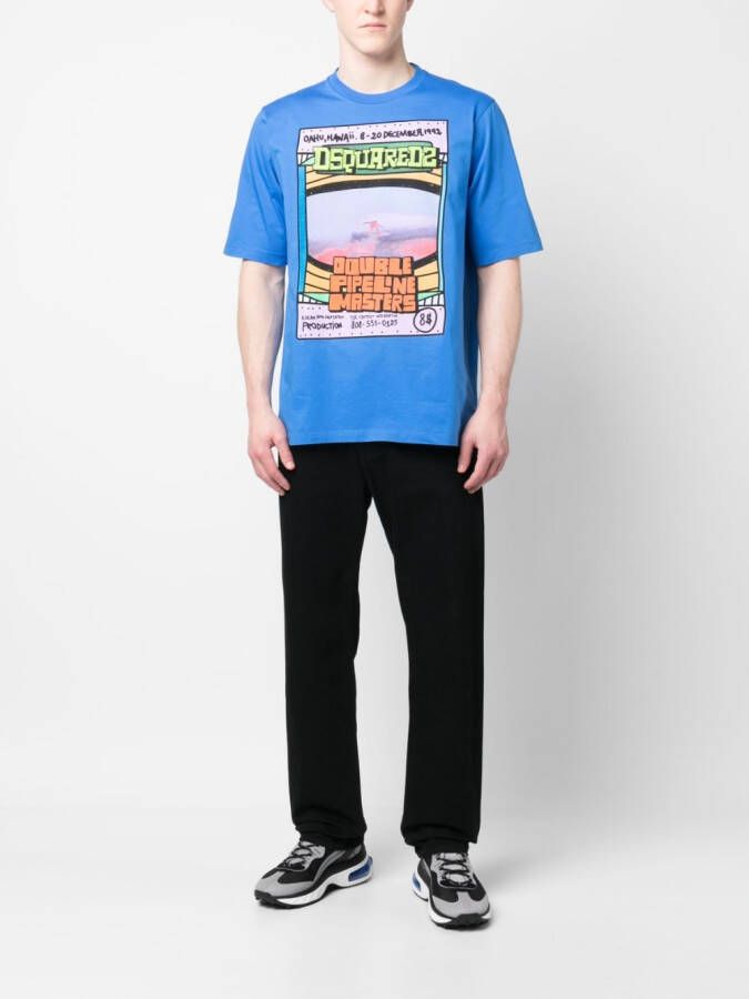 DSQUARED2 T-shirt met print Blauw
