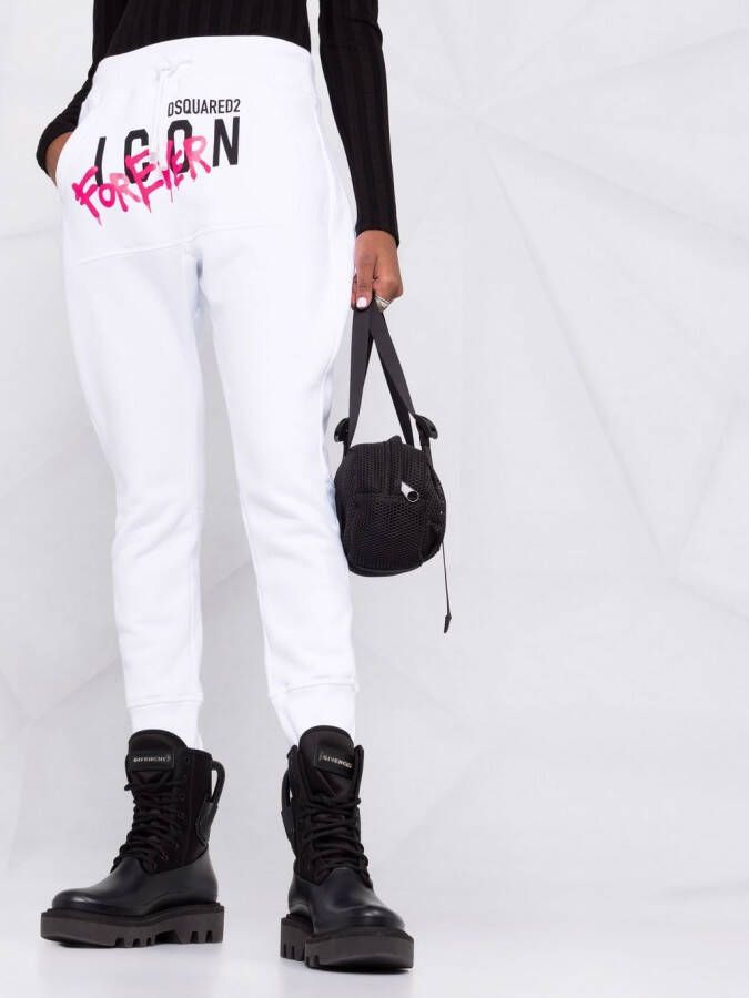 DSQUARED2 High waist broek Wit