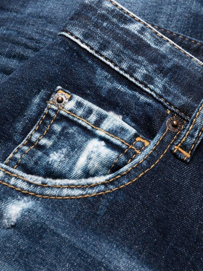 DSQUARED2 high-waisted faded skinny jeans Blauw