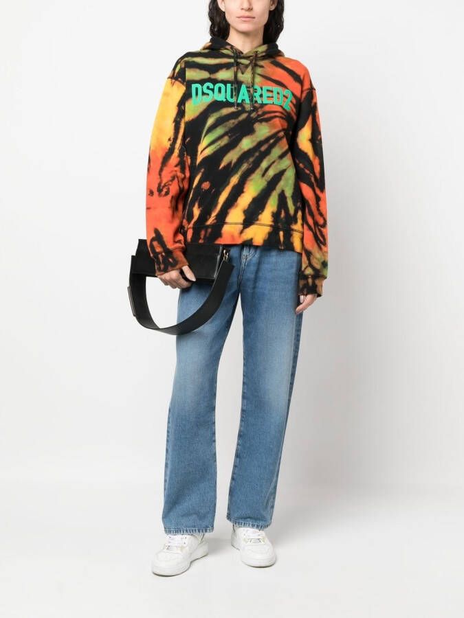 DSQUARED2 Hoodie met abstracte print Zwart