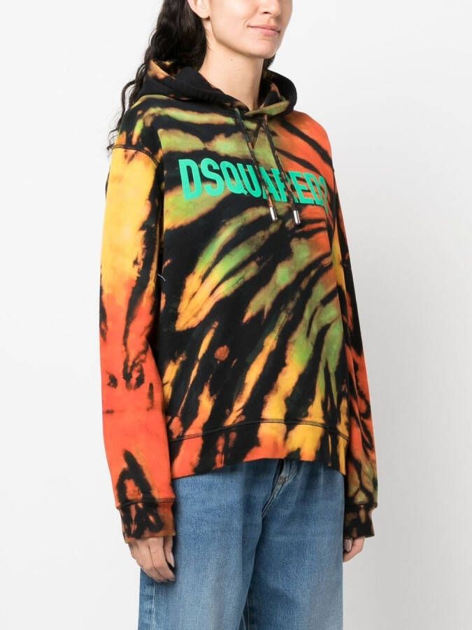 DSQUARED2 Hoodie met abstracte print Zwart