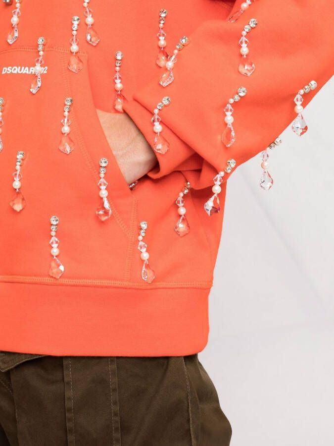 DSQUARED2 Hoodie met kralen Oranje