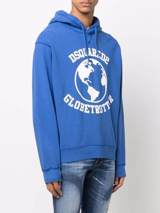 DSQUARED2 Hoodie met logoprint Blauw