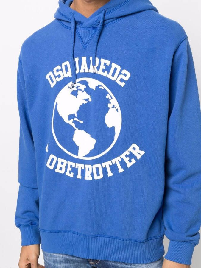 DSQUARED2 Hoodie met logoprint Blauw