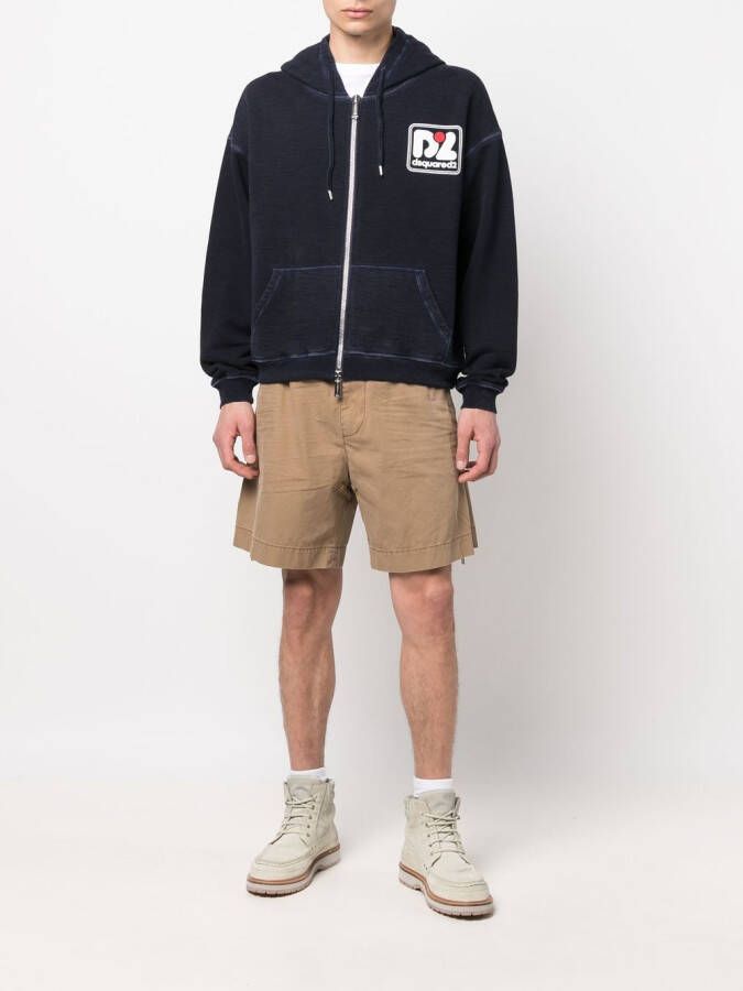DSQUARED2 Hoodie met logoprint Blauw