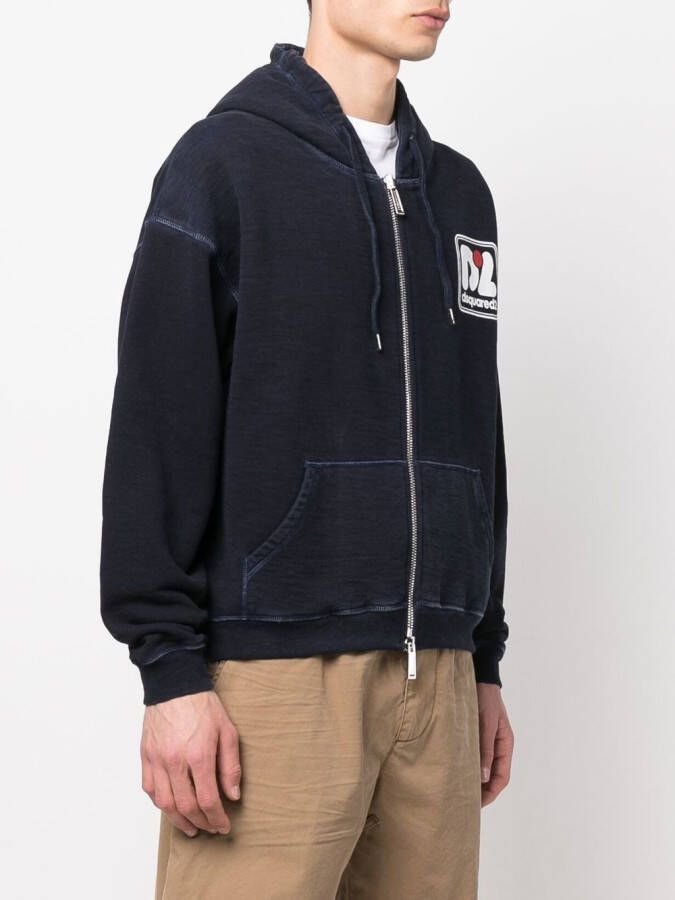 DSQUARED2 Hoodie met logoprint Blauw