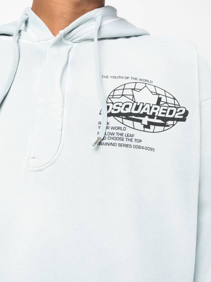 DSQUARED2 Hoodie met logoprint Blauw