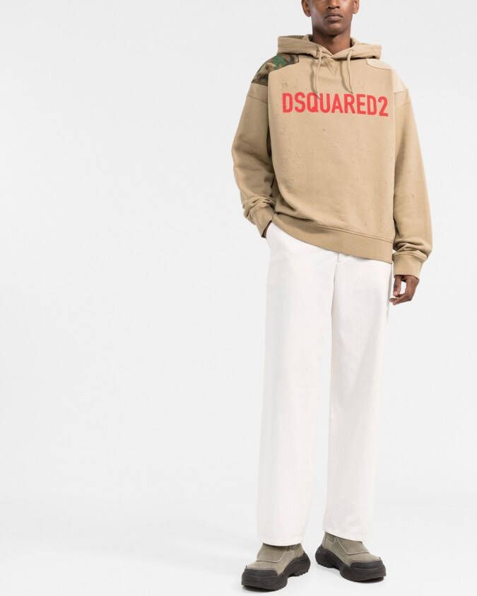 DSQUARED2 Hoodie met logoprint Bruin