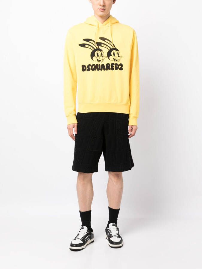 DSQUARED2 Hoodie met logoprint Geel