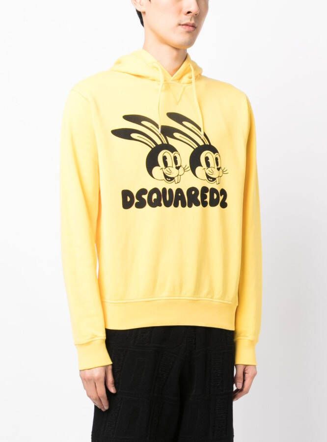 DSQUARED2 Hoodie met logoprint Geel