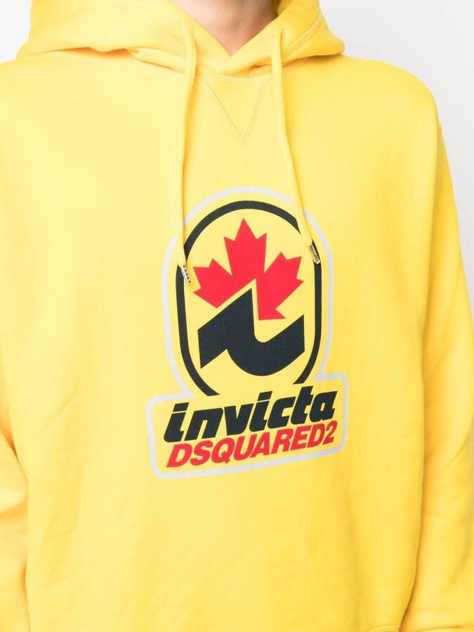 DSQUARED2 Hoodie met logoprint Geel