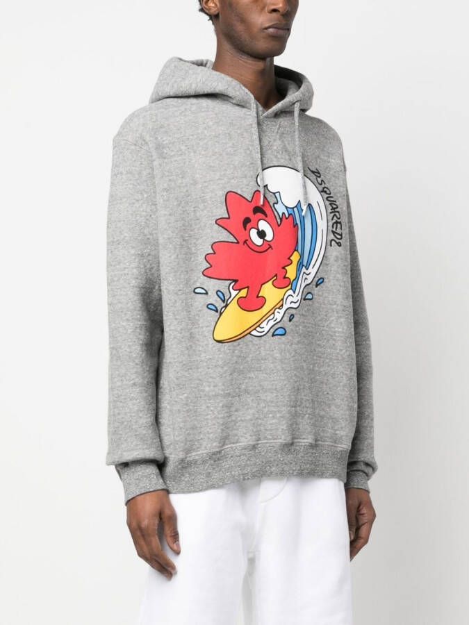 DSQUARED2 Hoodie met logoprint Grijs