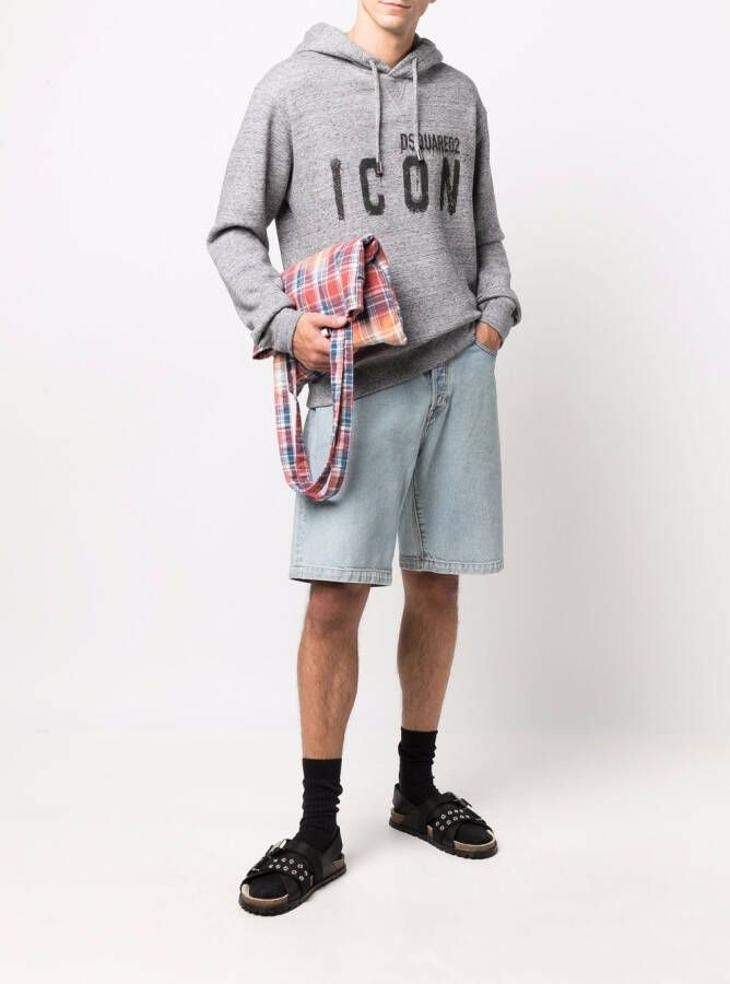 DSQUARED2 Hoodie met logoprint Grijs