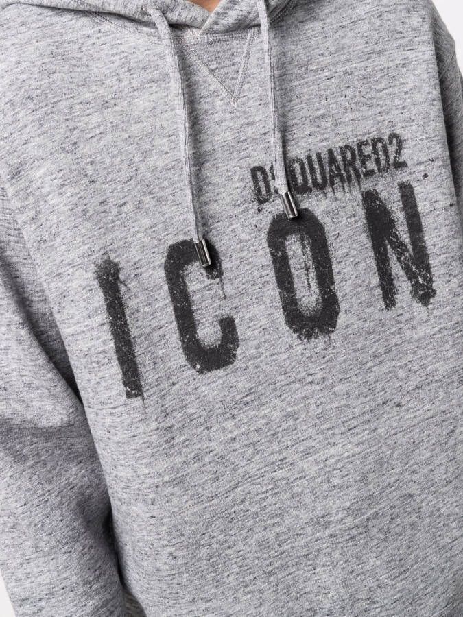 DSQUARED2 Hoodie met logoprint Grijs