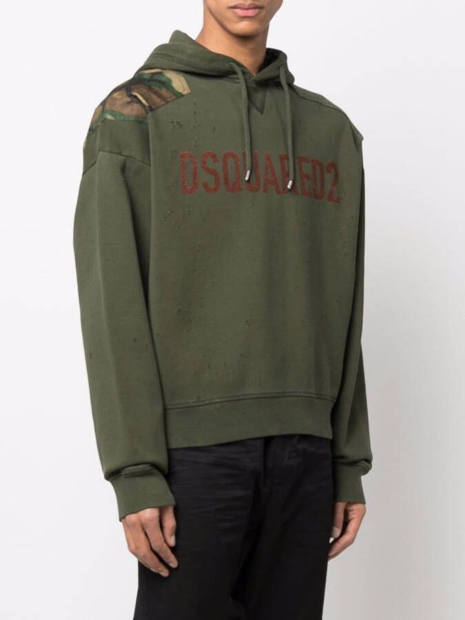 DSQUARED2 Hoodie met logoprint Groen