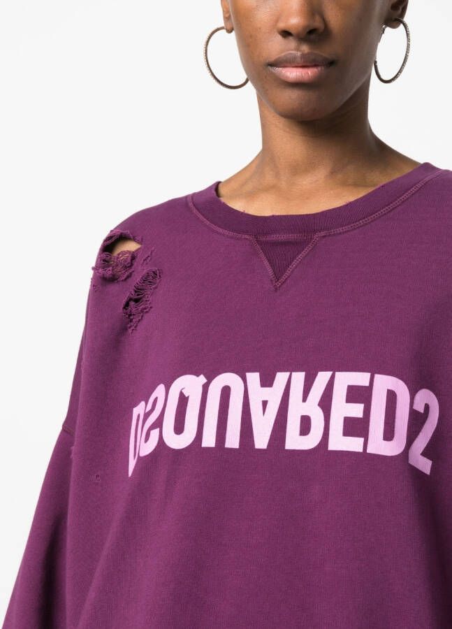 DSQUARED2 Hoodie met logoprint Paars
