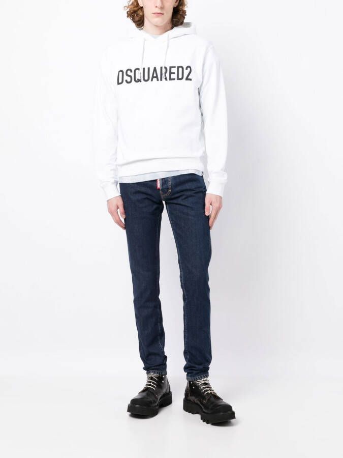 DSQUARED2 Hoodie met logoprint Wit