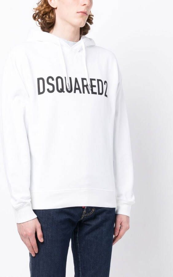 DSQUARED2 Hoodie met logoprint Wit