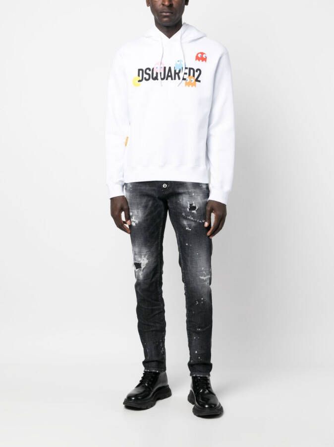 DSQUARED2 Hoodie met logoprint Wit