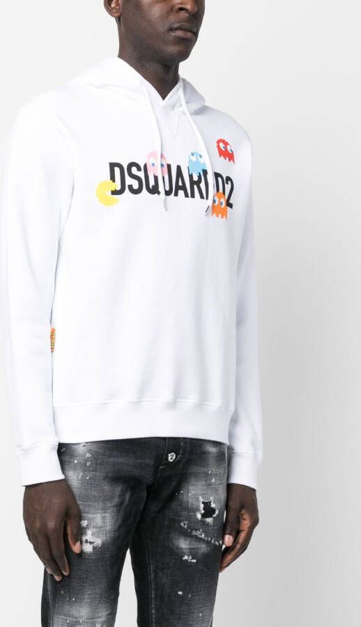 DSQUARED2 Hoodie met logoprint Wit