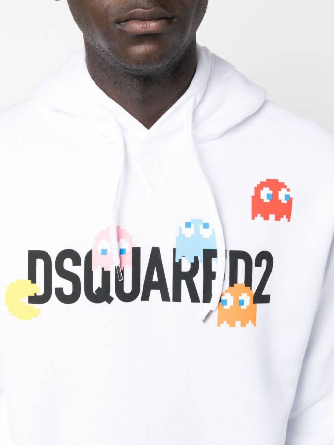 DSQUARED2 Hoodie met logoprint Wit