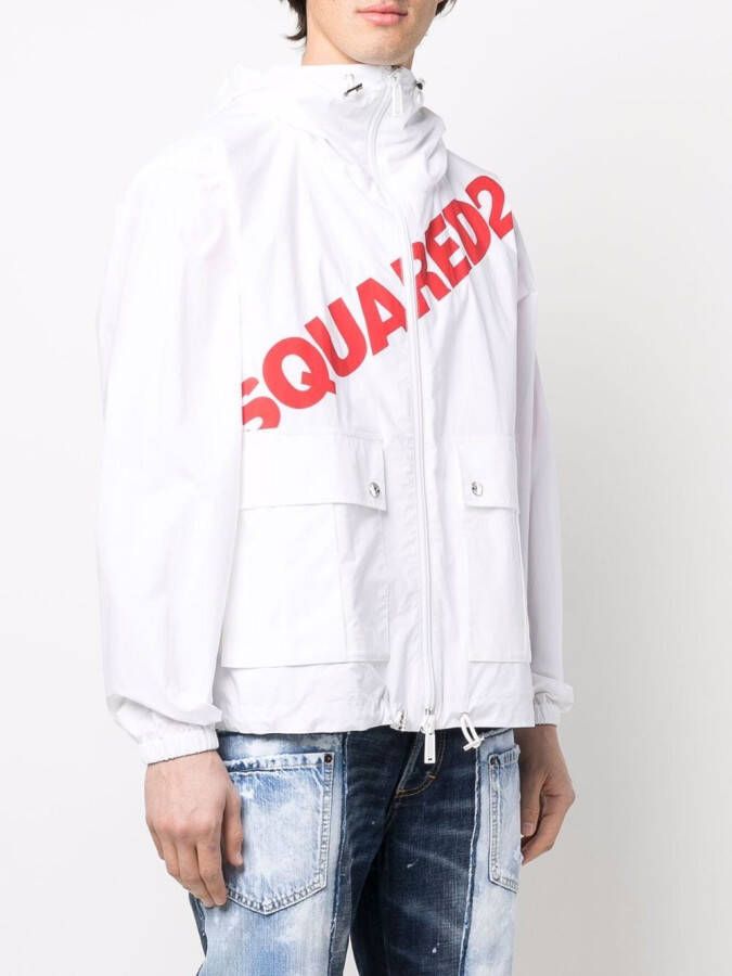 DSQUARED2 Hoodie met logoprint Wit