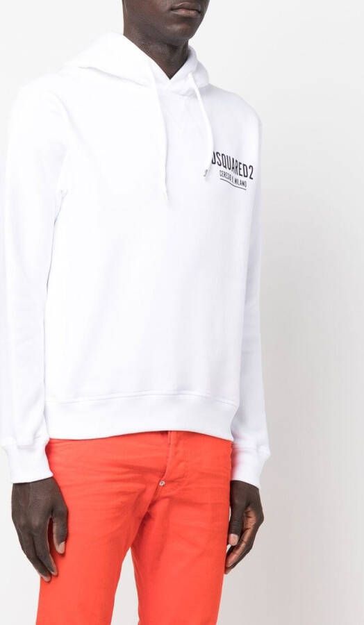 DSQUARED2 Hoodie met logoprint Wit