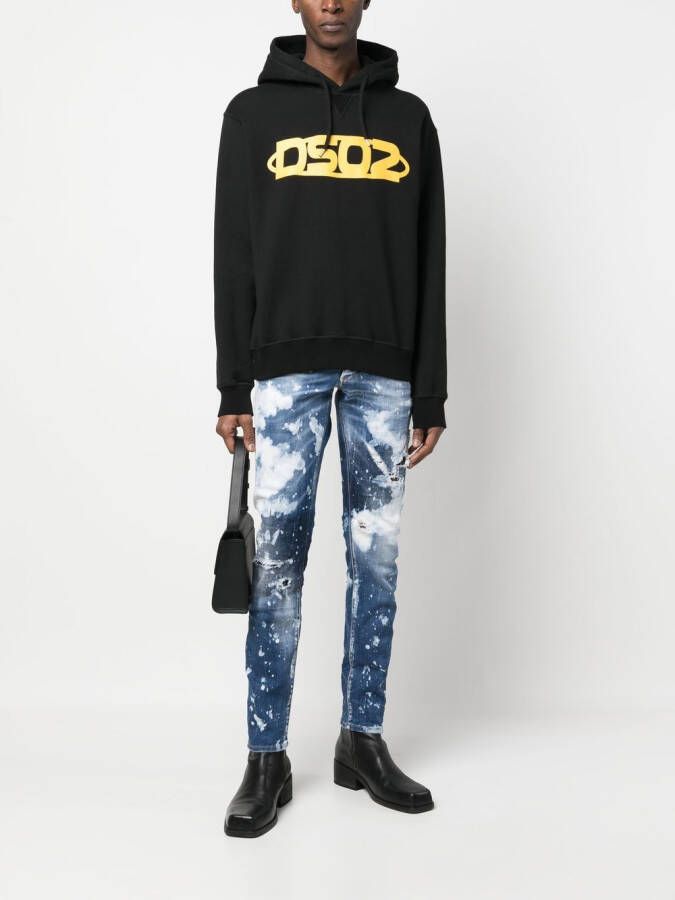 DSQUARED2 Hoodie met logoprint Zwart