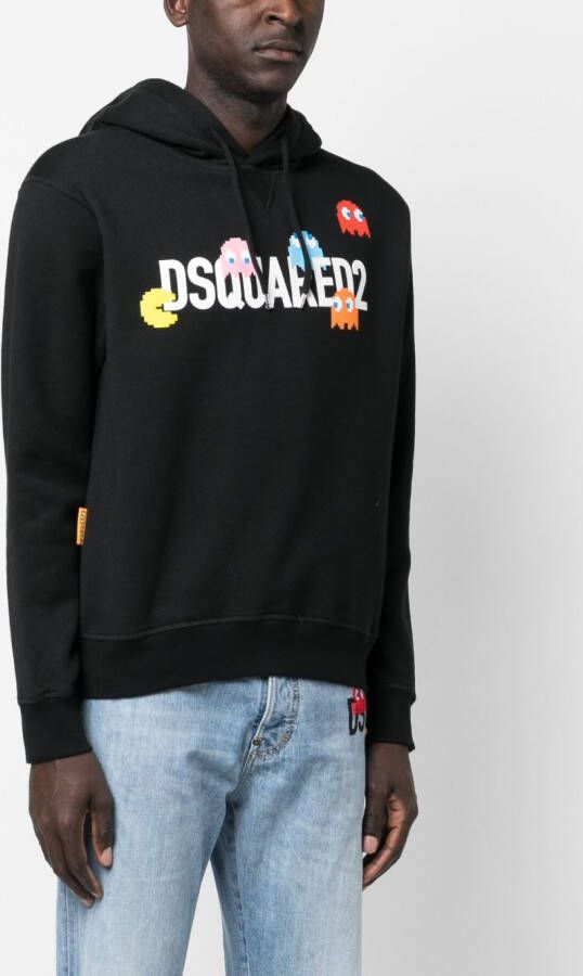 DSQUARED2 Hoodie met logoprint Zwart